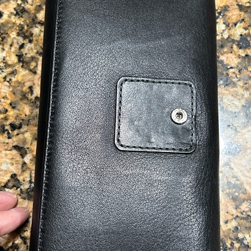 Coach Black Leather Wallet with Silver Buckle - Picture 5 of 10